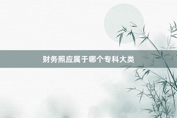 财务照应属于哪个专科大类