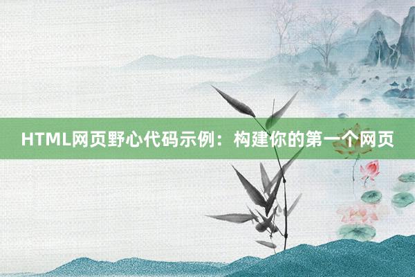 HTML网页野心代码示例：构建你的第一个网页