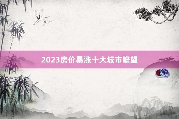 2023房价暴涨十大城市瞻望